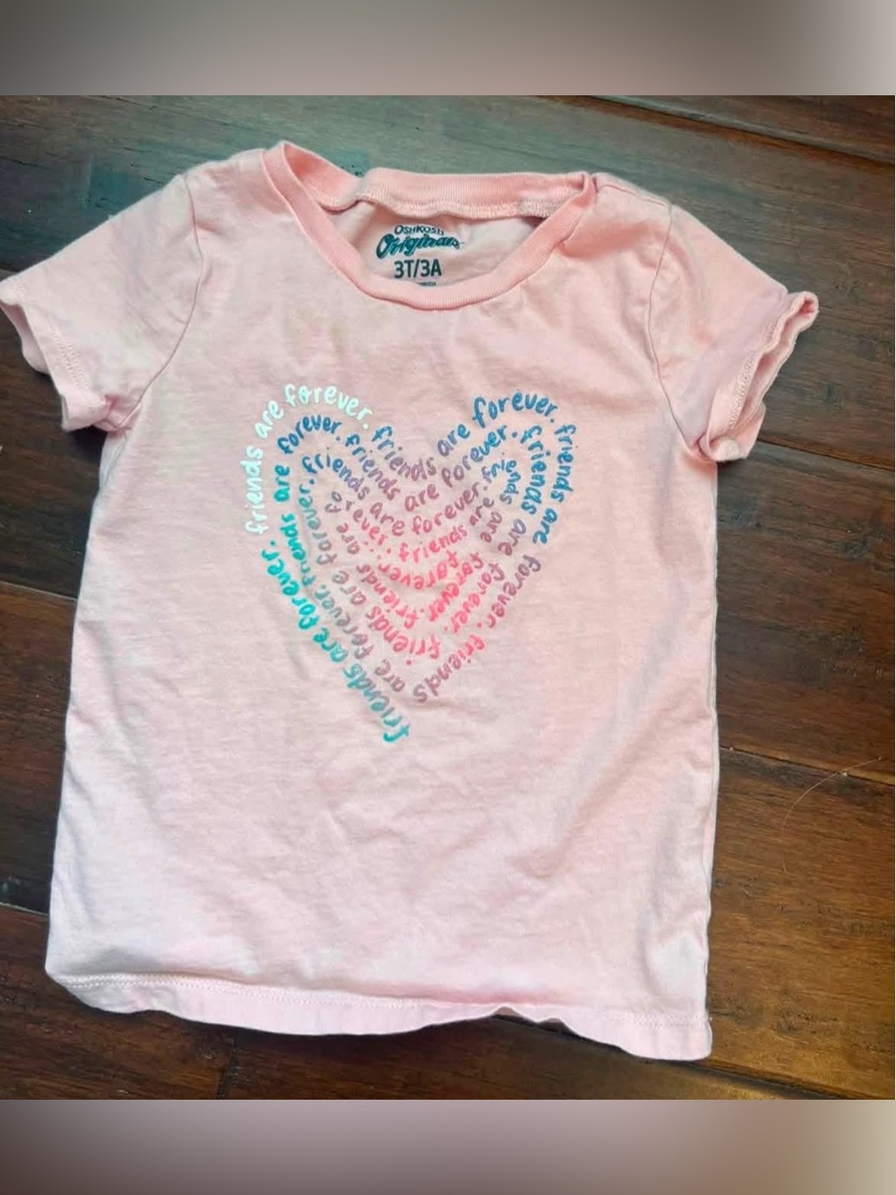 OshKosh B'gosh Light Pink Short Sleeve Heart Graphic Tee